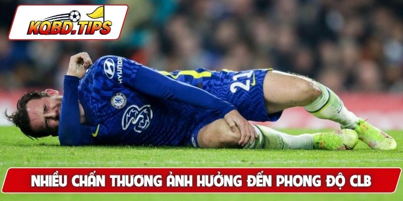 Nhiều chấn thương ảnh hưởng đến phong độ CLB